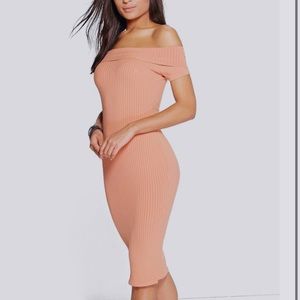 ‼️3/$25 Midi ribbed off the shoulder dress